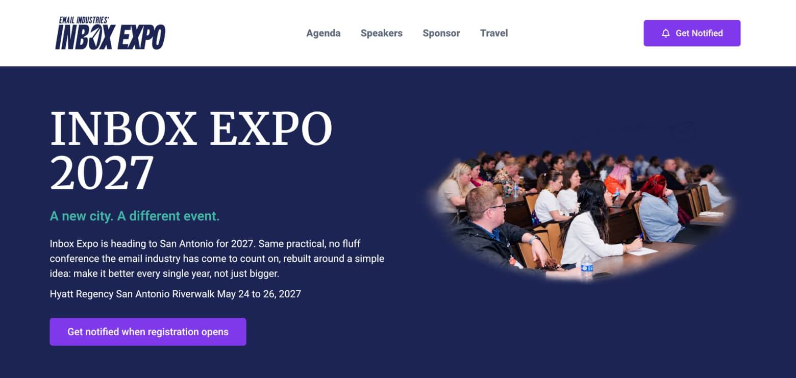 Inbox Expo homepage