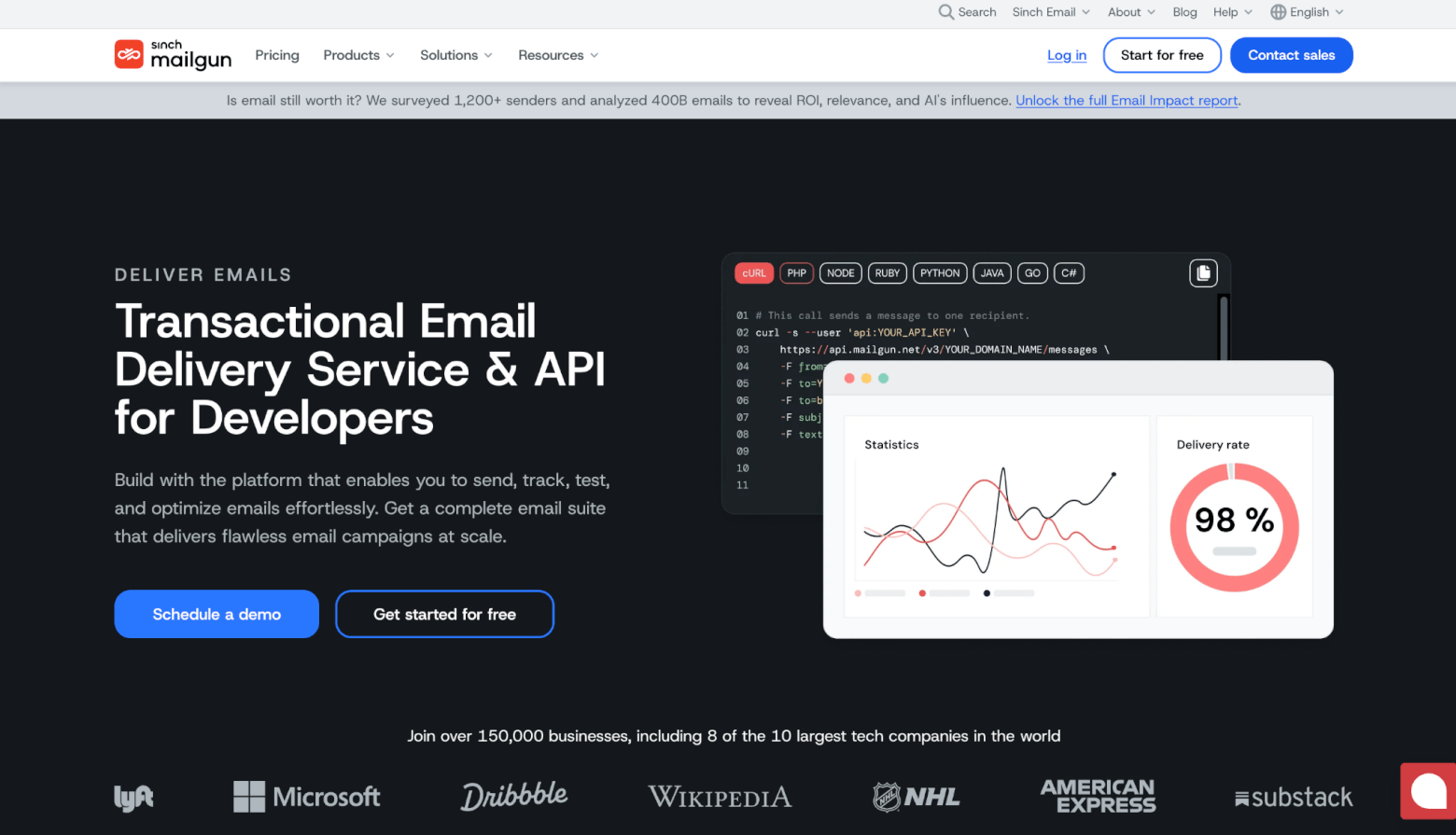 mailgun homepage