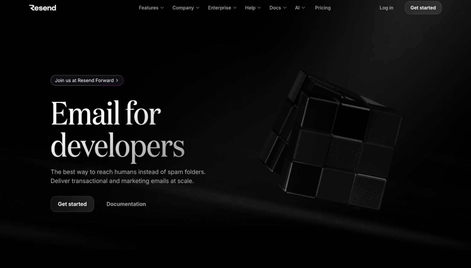 resend homepage