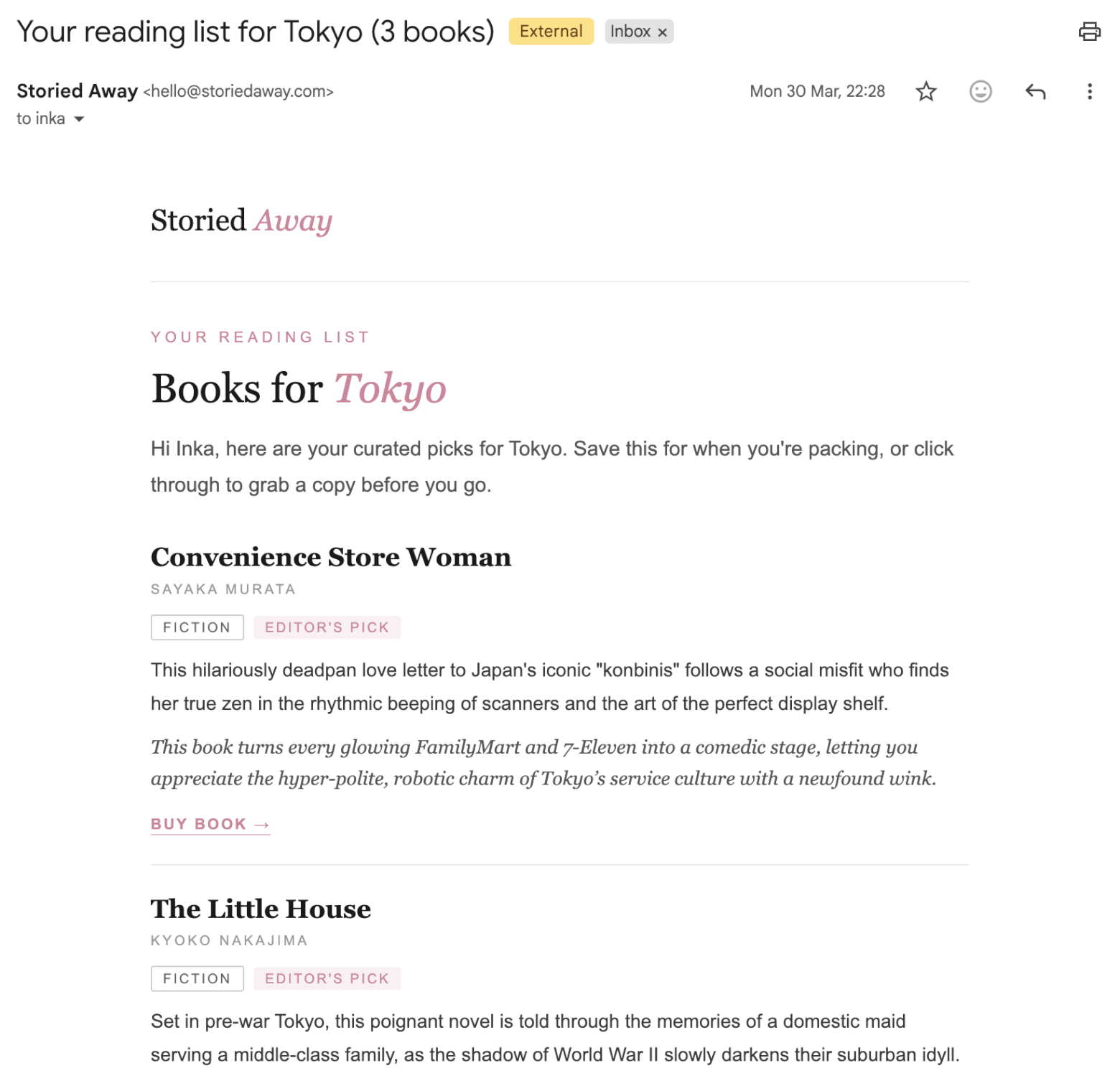storied away book recommendations